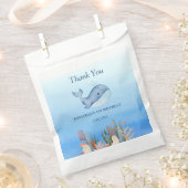 Schattigee walvis blauw Zee koraal rif Verjaardag  Bedankzakje (Geknipt)
