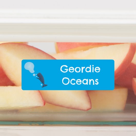 Schattigee walvis blazen bubbels cartoon gepersona labels (Aangebracht)