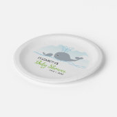 Schattigee walvis en Baby walvis, Baby shower Papieren Bordje (Gekanteld)