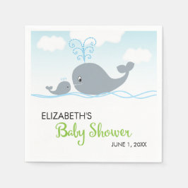 Schattigee walvis en Baby walvis, Baby shower Servet