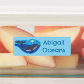 Schattigee walvis en kalf grillige cartoon geperso labels (Aangebracht)