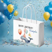Schattigee walvis gepersonaliseerde jongensverjaar groot cadeauzakje