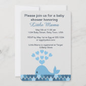 Schattigee walvis Het is een jongen! Baby Shower Kaart (Achterkant)