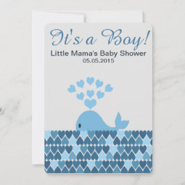 Schattigee walvis Het is een jongen! Baby Shower Kaart