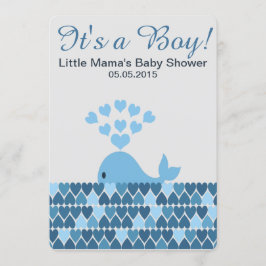 Schattigee walvis Het is een jongen! Baby Shower Kaart
