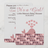 Schattigee walvis Het is een meisje! Baby Shower Kaart (Voorkant / Achterkant)