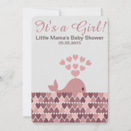 Schattigee walvis Het is een meisje! Baby Shower Kaart