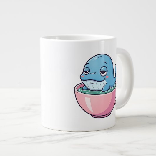 Schattigee walvis in een theekopje grote koffiekop (Voorkant rechts)