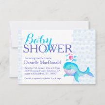 Schattigee Walvis kunst baby shower aqua paarse ui