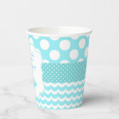 Schattigee walvis met Baby Blue Boy Baby shower Papieren Bekers (Links)