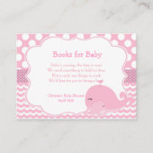 Schattigee walvis met Baby Roze Meisje Baby Luier  Informatiekaartje (Voorkant)