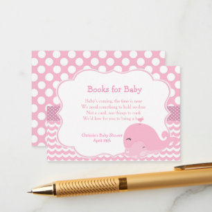 Schattigee walvis met Baby Roze Meisje Baby Luier  Informatiekaartje