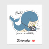 Schattigee walvis met camera sticker (Vel)