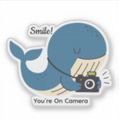 Schattigee walvis met camera sticker (Voorkant)