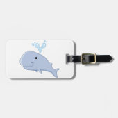 Schattigee walvis met water splash Schattig dier Bagagelabel (Voorkant horizontaal)