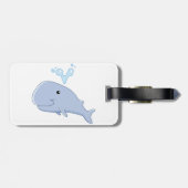 Schattigee walvis met water splash Schattig dier Bagagelabel (Achterkant horizontaal)