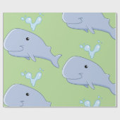 Schattigee walvis met water splash Schattig dier Cadeaupapier (Vlak)