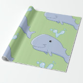 Schattigee walvis met water splash Schattig dier Cadeaupapier (Uitgerold)