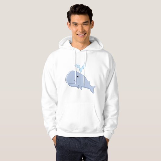 Schattigee walvis met water splash Schattig dier Hoodie (Voorkant volledig)
