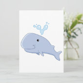 Schattigee walvis met water splash Schattig dier Kaart (Staand voorkant)