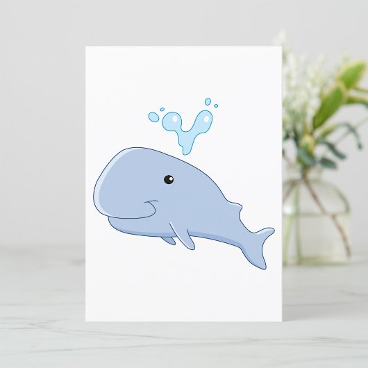 Schattigee walvis met water splash Schattig dier Kaart