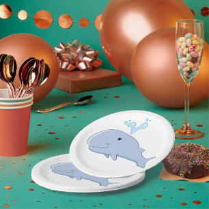 Schattigee walvis met water splash Schattig dier Papieren Bordje