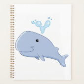 Schattigee walvis met water splash Schattig dier Planner (Voorkant)