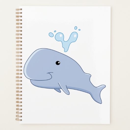 Schattigee walvis met water splash Schattig dier Planner (Voorkant)