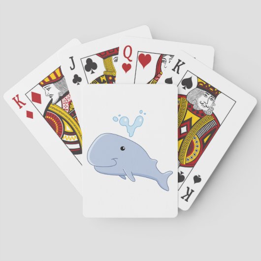 Schattigee walvis met water splash Schattig dier Pokerkaarten (Achterkant)