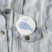 Schattigee walvis met water splash Schattig dier Ronde Button 7,6 Cm