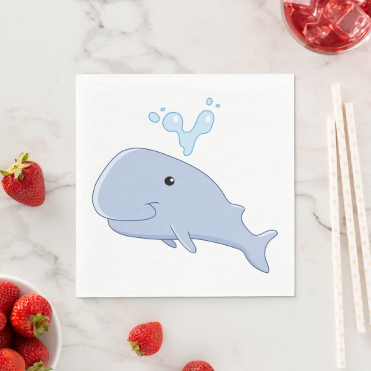 Schattigee walvis met water splash Schattig dier Servet (Insitu)