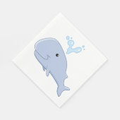 Schattigee walvis met water splash Schattig dier Servet (Hoek)