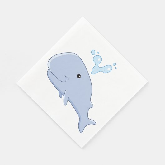 Schattigee walvis met water splash Schattig dier Servet (Hoek)