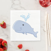 Schattigee walvis met water splash Schattig dier Servet