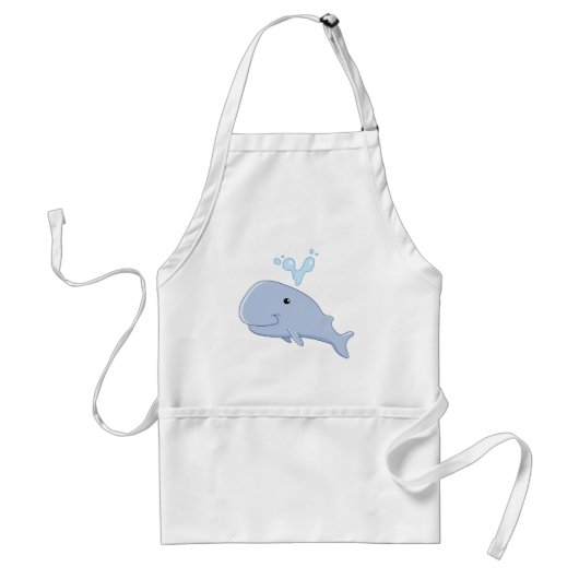 Schattigee walvis met water splash Schattig dier Standaard Schort (Voorkant)