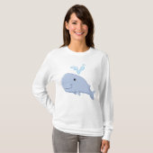 Schattigee walvis met water splash Schattig dier T-shirt (Voorkant volledig)