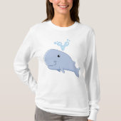 Schattigee walvis met water splash Schattig dier T-shirt (Voorkant)