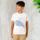 Schattigee walvis met water splash Schattig dier T-shirt