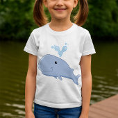 Schattigee walvis met water splash Schattig dier T-shirt