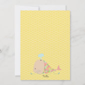 Schattigee walvis onder het Zee Baby shower uitnod Kaart (Achterkant)