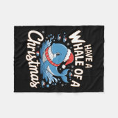Schattigee walvis Santa Christmas Ocean Dierenvrie Fleece Deken (Voorkant (Horizontaal))