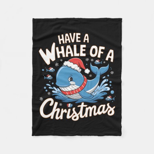 Schattigee walvis Santa Christmas Ocean Dierenvrie Fleece Deken (Voorkant)