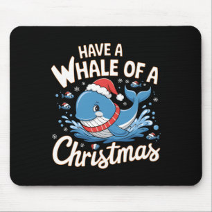 Schattigee walvis Santa Christmas Ocean Dierenvrie Muismat