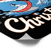 Schattigee walvis Santa Christmas Ocean Dierenvrie Poster (Hoek)