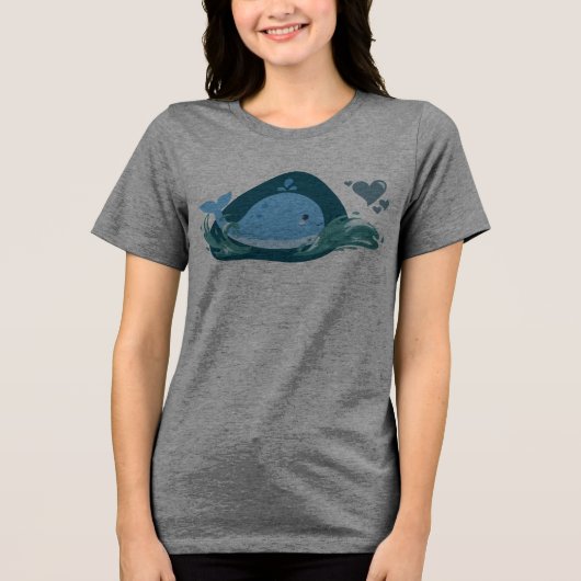 Schattigee walvis! Tri-Blend shirt (Voorkant)