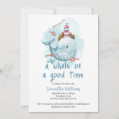 Schattigee walvis van een goede tijd jongen Baby s Kaart (Voorkant)