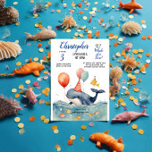 Schattigee walvis van een Time Boy's Birthday Kaart