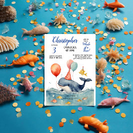 Schattigee walvis van een Time Boy's Birthday Kaart