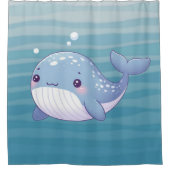 Schattigee walvis, walvis voor de kust/zeevaart douchegordijn (Voorkant)