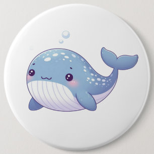 Schattigee walvis, walvis voor de kust/zeevaart ronde button 6,0 cm